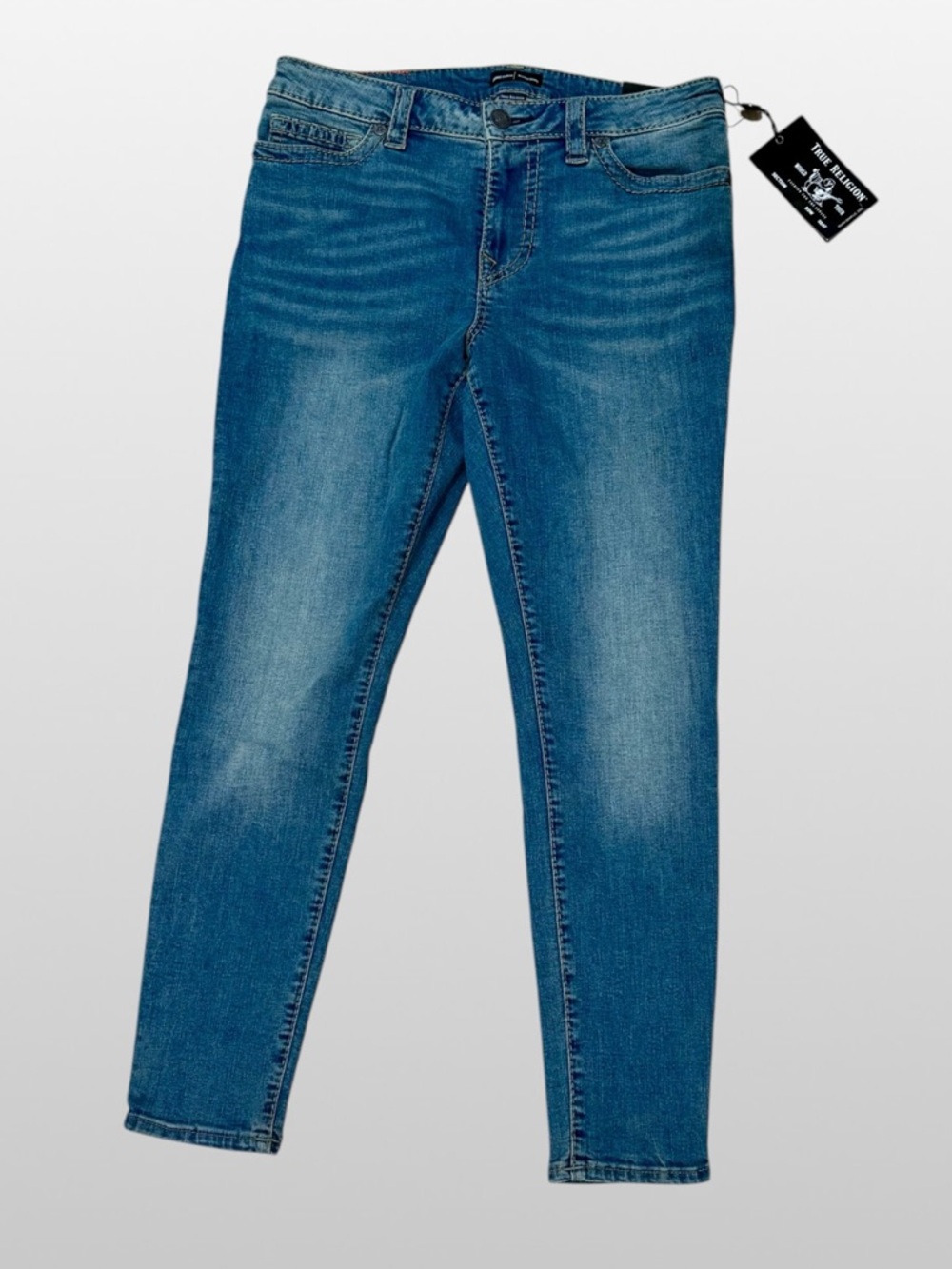 True Religion NWT Jennie Mid Rise Curvy Skinny Jeans Size 31 - Picture 6 of 11